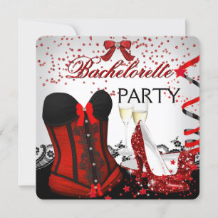 Invitation Enterrement de vie de jeune fille Corset rouge tal