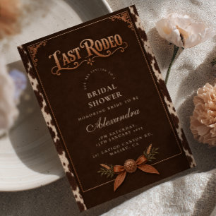 Invitation Enterrement de vie de jeune fille Cowhide Copper L