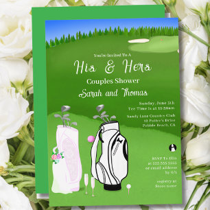 Invitation Enterrement de vie de jeune fille de golf pour lui