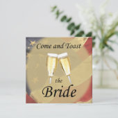 Invitation Enterrement de vie de jeune fille drapeau américai (Debout devant)