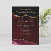 Invitation Enterrement de vie de jeune fille en agate Burgund (Debout devant)