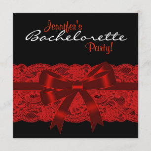 Invitation Enterrement de vie de jeune fille en dentelle roug