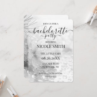 Invitation Enterrement de vie de jeune fille Fleur Gouttes de