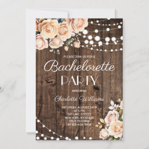 Invitation Enterrement de vie de jeune fille floral rose saum