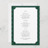 Invitation Enterrement de vie de jeune fille Gingham Vert pou (Dos)