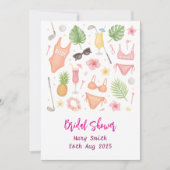 Invitation Enterrement de vie de jeune fille Golf Thème Hawaï (Devant)