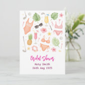 Invitation Enterrement de vie de jeune fille Golf Thème Hawaï (Debout devant)