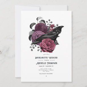 Invitation Enterrement de vie de jeune fille gothique floral