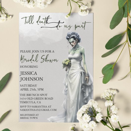 Invitation Enterrement de vie de jeune fille Halloween Mariée