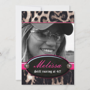 Invitation Enterrement de vie de jeune fille Léopard Fleur Bi