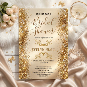 Invitation Enterrement de vie de jeune fille Luxe Paillettes