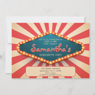 Invitation Enterrement de Vie de Jeune Fille Moderne Vegas Lu