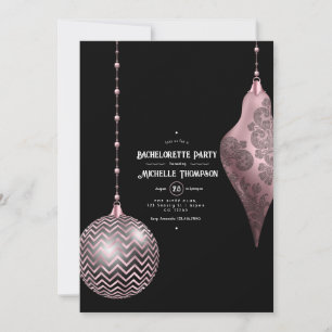 Invitation Enterrement de vie de jeune fille Noël Rose Pâle e
