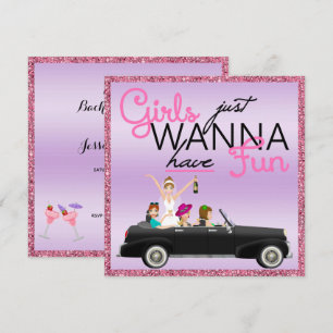 Invitation Enterrement de vie de jeune fille Paillettes Brill