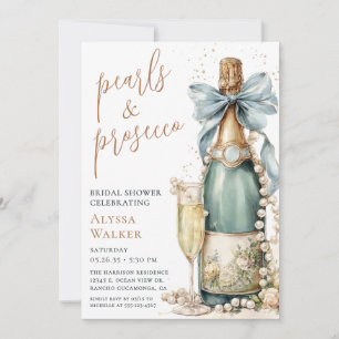 Invitation Enterrement de vie de jeune fille Perles & Prosecc