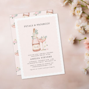 Invitation Enterrement de vie de jeune fille Petals & Prosecc