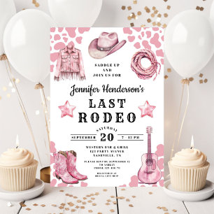 Invitation Enterrement de vie de jeune fille Pink Last Rodeo