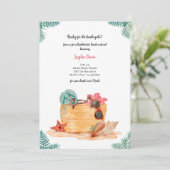 Invitation Enterrement de vie de jeune fille Prêt pour la pla (Debout devant)