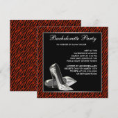 Invitation Enterrement de vie de jeune fille Red Zebra High H (Devant / Derrière)