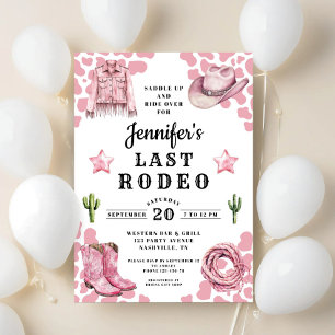 Invitation Enterrement de vie de jeune fille Rodeo Rose Moder
