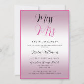 Invitation Enterrement de vie de jeune fille rose (Devant)