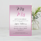 Invitation Enterrement de vie de jeune fille rose (Debout devant)