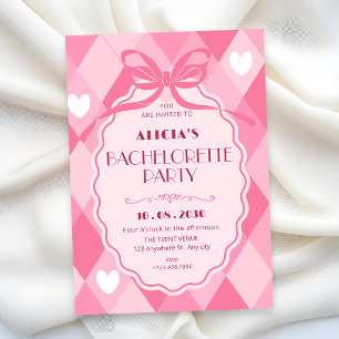 Invitation enterrement de vie de jeune fille rose