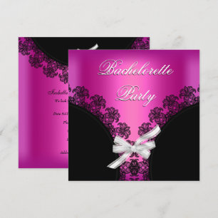 Invitation Enterrement de vie de jeune fille rose chaud dente