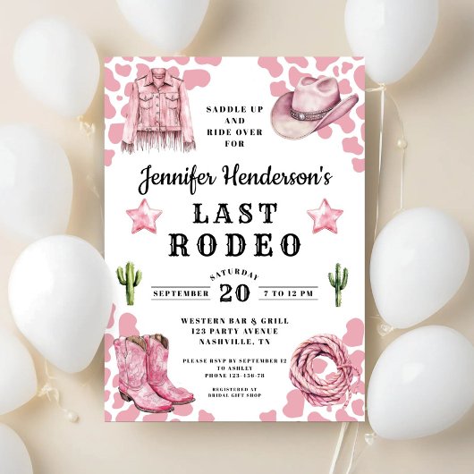 Invitation Enterrement de vie de jeune fille Rose Moderne Der