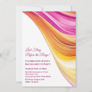 Invitation Enterrement de Vie de Jeune Fille-Rose Orange Jaun