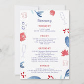 Invitation Enterrement de vie de jeune fille Rouge Blanc Bleu (Devant)