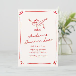 Invitation Enterrement de vie de jeune fille rouge fantaisist