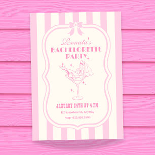 Invitation Enterrement de vie de jeune fille ruban coquette f