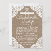 Invitation Enterrement de vie de jeune fille rustique toile d (Devant)
