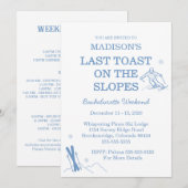 Invitation Enterrement de vie de jeune fille Ski : dernier to (Devant / Derrière)