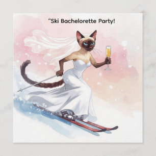 Invitation Enterrement de vie de jeune fille Ski pour les amo