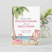 Invitation Enterrement de Vie de Jeune Fille sur la Plage Tro (Debout devant)