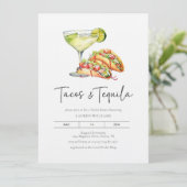 Invitation Enterrement de vie de jeune fille Tacos Aquarelle  (Debout devant)