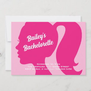 Invitation Enterrement de Vie de Jeune Fille Très Rose