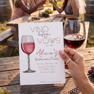 Invitation Enterrement de Vie de Jeune Fille Vino Before Vows