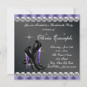 Invitation Enterrement de vie de jeune fille Violet Noir (Dos)