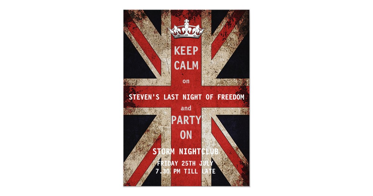 Enterrement De Vie De Garçon Anglais Invitation Enterrement de vie de jeune garçon BRITANNIQUE de | Zazzle.be