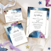 Invitation Entièrement personnalisable, Celestial Blue Purple