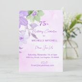 Invitation Entièrement personnalisé 75e anniversaire Lavande  (Debout devant)