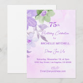 Invitation Entièrement personnalisé 75e anniversaire Lavande  (Devant / Derrière)