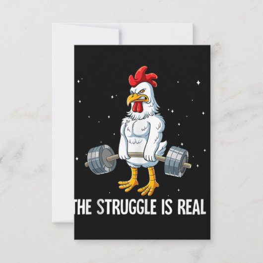 Invitation Entraînement De Poids De Poulet Gym La Lutte Est R (Devant)