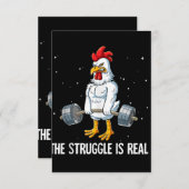 Invitation Entraînement De Poids De Poulet Gym La Lutte Est R (Devant / Derrière)