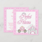 Invitation Entraîneur et château de Princess Baby shower (Devant / Derrière)