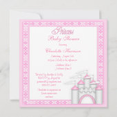 Invitation Entraîneur et château de Princess Baby shower (Dos)