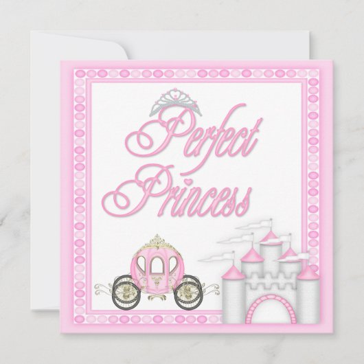 Invitation Entraîneur et château de Princess Baby shower (Devant)